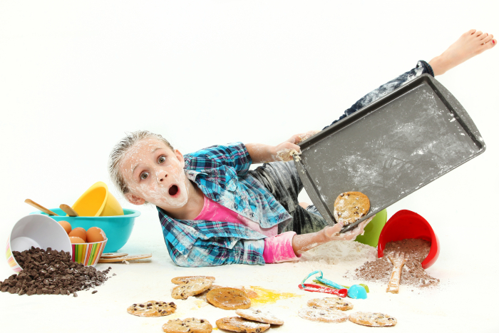 cookies falling on floor